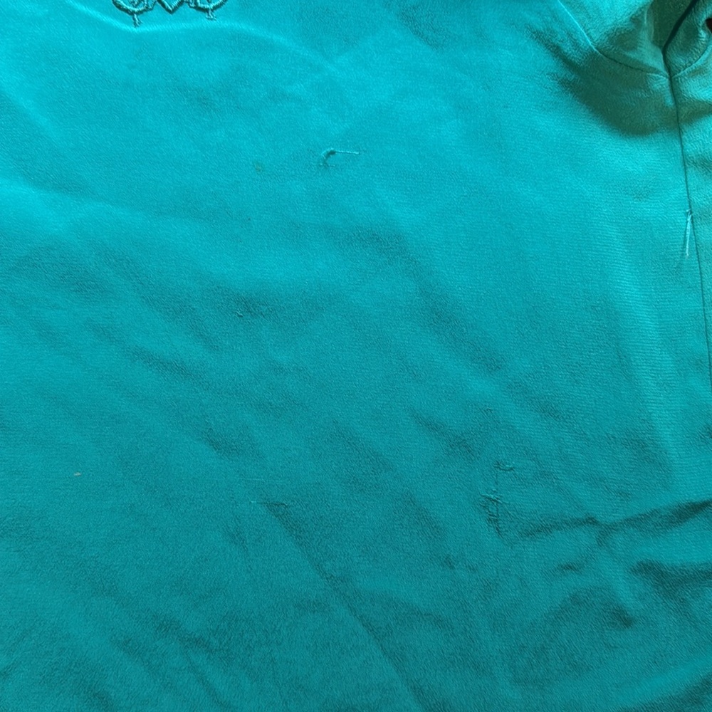 Vintage Teal Blouse with Pink Collar - Picture 10 of 13